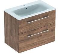 Geberit Selnova Square - Meuble-vasque 64x79x48 cm, avec vasque, 2 tiroirs, noyer hickory 501.242.00.1