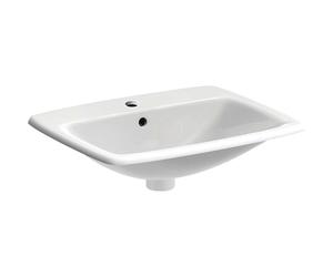 Geberit Selnova Square - Lavabo 55x45 cm, avec un trou de robinetterie, avec trop-plein, blanc 500.306.01.1