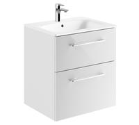 Geberit Selnova Square - Meuble-vasque 64x59x48 cm, avec vasque, 2 tiroirs, blanc brillant 501.236.00.1