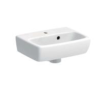 Geberit Selnova Square - Lave-mains 36x28 cm, avec un trou de robinetterie, avec trop-plein asymétrique, blanc 500.316.01.7