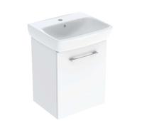 Geberit Selnova Square - Meuble avec lavabo, 50x65x38 cm, 1 porte, G/D, blanc brillant 502.750.00.1