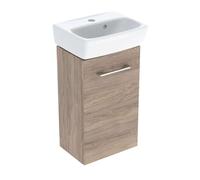Geberit Selnova Square - Meuble avec lave-mains, 36x65x25 cm, 1 porte, G/D, noix de hickory 502.744.00.1