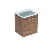 Geberit Selnova Square - Meuble-vasque 64x54x48 cm, avec vasque, 1 porte, noyer hickory 501.250.00.1