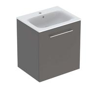 Geberit Selnova Square - Meuble-vasque 64x59x48 cm, avec vasque, 1 porte, gris velouté mat 501.253.00.1
