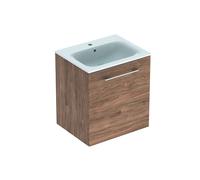 Geberit Selnova Square - Meuble-vasque 64x59x48 cm, avec vasque, 1 porte, noyer hickory 501.254.00.1