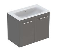 Geberit Selnova Square - Meuble-vasque 64x79x48 cm, avec vasque, 2 portes, gris velouté mat 501.257.00.1
