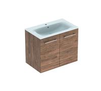 Geberit Selnova Square - Meuble-vasque 64x79x48 cm, avec vasque, 2 portes, noyer hickory 501.258.00.1