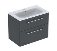 Geberit Selnova Square - Meuble-vasque 64x79x48 cm, avec vasque, 2 tiroirs, gris velouté mat 501.241.00.1