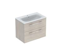 Geberit Selnova Square - Meuble-vasque 64x79x48 cm, avec vasque, 2 tiroirs, noyer clair hickory 501.243.00.1