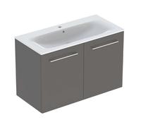 Geberit Selnova Square - Meuble-vasque 64x99x48 cm, avec vasque, 2 portes, gris velouté mat 501.261.00.1
