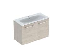 Geberit Selnova Square - Meuble-vasque 64x99x48 cm, avec vasque, 2 portes, noyer clair hickory 501.263.00.1