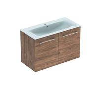 Geberit Selnova Square - Meuble-vasque 64x99x48 cm, avec vasque, 2 portes, noyer hickory 501.262.00.1