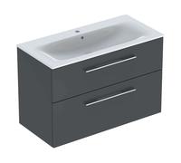Geberit Selnova Square - Meuble-vasque 64x99x48 cm, avec vasque, 2 tiroirs, gris velouté mat 501.245.00.1