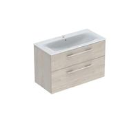 Geberit Selnova Square - Meuble-vasque 64x99x48 cm, avec vasque, 2 tiroirs, noyer clair hickory 501.247.00.1