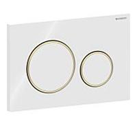 Geberit Sigma 20 Plaque d'actionnement ronde 115882KK1 blanc / plaqué or