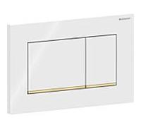 Geberit Sigma 20 Square plaque d'actionneur 115883KK1 blanc / plaqué or