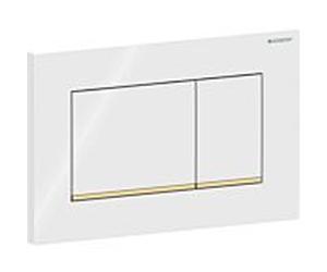 Geberit Sigma 20 Square plaque d'actionneur 115883KK1 blanc / plaqué or