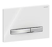Geberit Sigma 50 plaque de déclenchement 115788112 pour double chasse, boutons : chromés, plaque de recouvrement : blanc