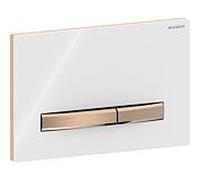 Geberit Sigma 50 Square plaque d'actionnement 115670112 plaque de recouvrement blanc , plaque/bouton or rose, pour double chasse