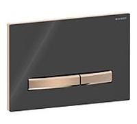 Geberit Sigma 50 Square Plaque d'actionnement 115670DW2 Plaque de recouvrement noire, plaque/bouton or rose, pour double chasse