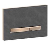 Geberit Sigma 50 Square Plaque d'actionnement 115670JM2 Plaque de recouvrement Mustang ardoise, plaque/bouton or rose, pour double chasse