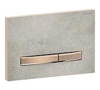 Geberit Sigma 50 Square Plaque d'actionnement 115670JV2 Plaque de recouvrement aspect béton, plaque/bouton or rose, pour double chasse