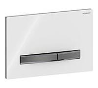 Geberit Sigma 50 Square plaque d'actionnement 115671112 plaque de recouvrement blanc , plaque/bouton noir chromé, pour double chasse