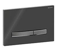 Geberit Sigma 50 Square Plaque d'actionnement 115671DW2 Plaque de recouvrement noire, plaque/bouton noir chromé, pour double chasse