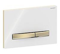 Geberit Sigma 50 Square plaque d'actionnement 115672112 plaque de recouvrement blanc , plaque/bouton en laiton, pour double chasse