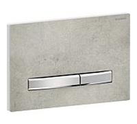 Geberit Sigma 50 Square Plaque de commande 115788JV2 Plaque de recouvrement aspect béton, plaque/bouton chromé, pour double chasse