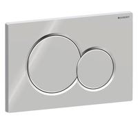 Geberit Sigma01 Plaque d'actionnement en plastique chromé pour 2 chasses, actionnement par l'avant, tiges de poussée insonorisées, référence GEB115770215