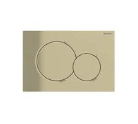 Geberit Sigma01 Plaque de commande, double touche pour chasse d'eau frontale, dimensions 24,6 x 16,4 cm, finition en laiton poli (doré). 115.770.DT.5