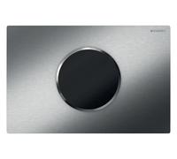 Geberit Sigma10 commande de WC avec déclenchement électrique du rinçage, rinçage à 2 quantités, alimentation par pile, à visser, 115909SN6, Couleur: Acier inoxydable brossé, revêtement easy-to-clean /