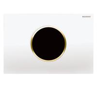Geberit Sigma10 commande de WC avec déclenchement électrique du rinçage, sans contact, à commande infrarouge, 115907KK6, Couleur: blanc / plaqué or - CM