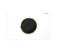Geberit Sigma10 - Commande électronique de chasse d'eau, alimentation par pile, blanc / doré 115.908.KK.6
