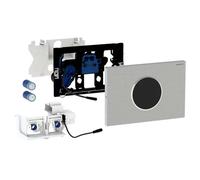 Geberit Sigma10 commande de WC avec déclenchement électrique du rinçage, rinçage à 2 quantités, alimentation par pile, à visser, 115909SN6, Couleur: Acier inoxydable brossé, revêtement easy-to-clean /