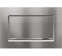 Geberit Sigma10 - Plaque de déclenchement Sigma10, rinçage Start/Stop, chrome brossé/chrome 115.893.KX.1