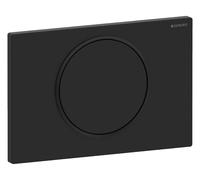 Geberit Sigma10 Plaques de déclenchement pour rinçage-arrêt, rond, 115.758.16.5, Couleur: laqué noir mat, revêtement easy-to-clean / noir
