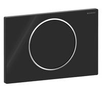 Plaque d'actionnement ronde Sigma 10 Geberit 115758KM5 noire, chromée brillante