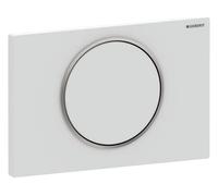 Geberit Sigma10 Plaques de déclenchement pour rinçage-arrêt, rond, 115758JT5, Couleur: laqué blanc mat, revêtement easy-to-clean / poli - CM