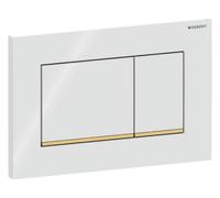 Geberit Sigma20 plaques de déclenchement, pour rinçage à 2 quantités, rectangulaire, 115883KK1, Couleur: blanc / plaqué or - CM
