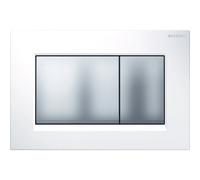 Geberit Sigma20 plaques de déclenchement, pour rinçage à 2 quantités, rectangulaire, 115883KL1, Couleur: blanc/chrome mat/chrome mat/chrome mat - CM