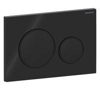 Plaque de déclenchement ronde Geberit Sigma 20 115882DW1, plaque/bouton noir, anneau noir mat, pour double chasse