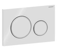 Geberit Sigma20 plaques de déclenchement pour rinçage à 2 quantités, rond, 115.882.KJ.1, Couleur: blanc / chromé brillant
