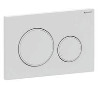 Plaque d'actionnement ronde Geberit Sigma 20 115882011 Plaque/bouton blanc mat, anneau blanc , pour double chasse