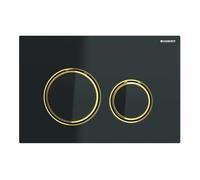 Geberit Sigma21 - Plaque de déclenchement 2 touches, noir / laiton 115.652.SJ.1
