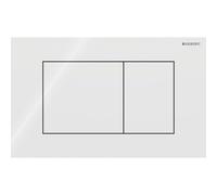 Geberit Sigma40 plaque de commande - chasse 2 touches - extra plate - boutons carrés - verre - blanc 115.629.SI.1