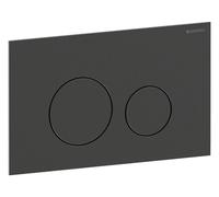 Plaque de déclenchement ronde Geberit 40 115628QD1 ronde, chrome noir / brossé, revêtement facile à nettoyer, pour double chasse, ronde