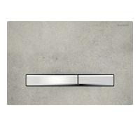 Geberit Sigma50 - Plaque de déclenchement 2 touches, décor béton / chrome 115.788.JV.2