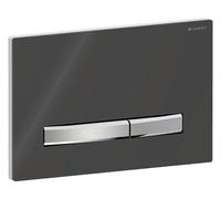 Geberit Sigma50 plaques de déclenchement pour rinçage à 2 quantités, couleur métal chromé, anguleux, 115.788.SD.2, Couleur: Verre fumé miroir